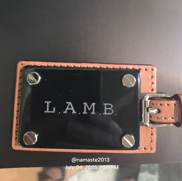 L.A.M.B. Gwen Stefani Leather Bag Charm Tag Designer Vintage #150 - Picture 3 of 8